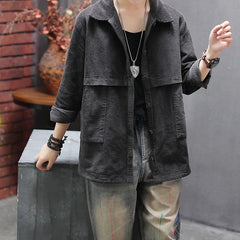 Corduroy Blouses for Women - Autumn Long Sleeve Tops