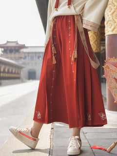 Original Forest Girl Style Sweater & Wide-Leg Pants Set