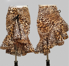 Leopard Print Skirt for Latin Dance Practice