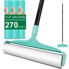 KeFanta Large Lint Rollers for Pet Hair Extra Sticky 11.8" Wide Giant Lint Roller with 53" Long Handle Big Pet Hair Sticky Remover for Floor Carpets Couch Clothes (270 Sheets)
