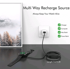 Wireless Charger For Fitbit Sense Versa 3 4 Watch USB Fast Charging Dock Cable