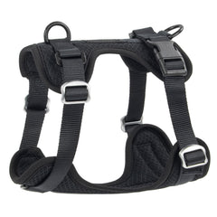 Wisedog Mesh Breathable Dog Harness: No Pull Harness with 3 Fast-Release Buckles Adjustable for Walking & Training for Small Medium Large Dogs (Black M: Neck=17"-22"/Chest=15"-28")