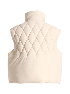 Winter Hand-Naied Quilted Padded Vest with Chain Decor