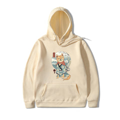 Shiba Inu Dog Illustration Casual Hooded Sweater