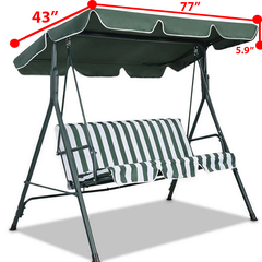 77"x43" Patio Outdoor Garden Swing 300D Canopy Replacement Porch Top Cover Seat