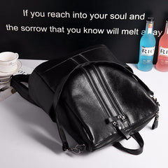 Soft Leather Versatile Backpack for Moms