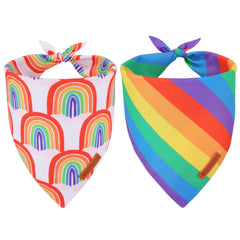 ADOGGYGO Rainbow Dog Bandana Multi Size Offered Pride Day Rainbow Bandanas for Medium Large Dogs Pets (Large Rainbow)