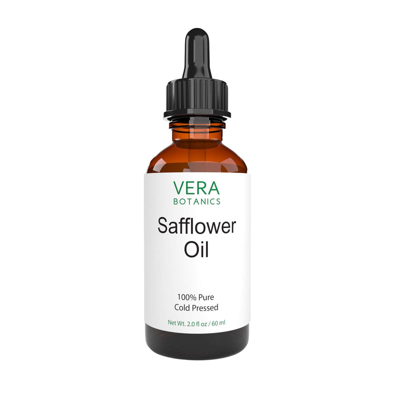 Vera Botanics SAFFLOWER OIL 100% Pure & Natural Unrefined Cold-Pressed For Face Dry Skin Nails Lips Body & Hair - Reduce Hair Breakage