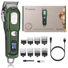 Freshly Bailey Cat Clippers for Matted Hair - Matted Cat Fur Remover - Low Noise Grooming Trimmer & Shaver | Pet Clippers for Long Hair Cats | Professional Pet Shaver with Detachable Guards