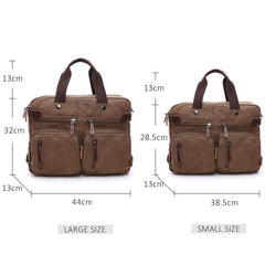 Large 3-in-1 Canvas Business Bag for 17-inch Laptop