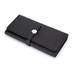 Women's Leather Folding Wallet with Large Capacity