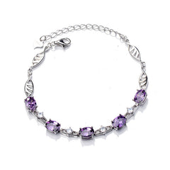S925 Silver Jewelry with Stylish Amethyst Bracelet