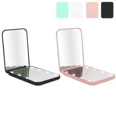 Milishow Compact Mirror 1x/3x Magnifying LED Pocket Mirror Small Lighted Travel Makeup Mirror for Purse Handbag Folding Handheld 2-Sided Mini Mirror with Lights for Women (Black+Pink 2 Pack)