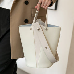 Cowhide Vegetable Tote Bag for Commuting and Leisure