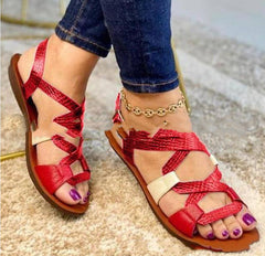 Casual Ladies Roman Sandals with Buckle Design