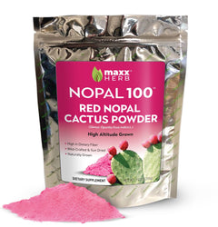 Maxx Herb Red Nopal Cactus Powder Prickly Pear Powder - for Digestion & Immune Support High in Dietary Fiber Vegan Non-GMO and Gluten Free - 10 Oz Bag (28 Servings)