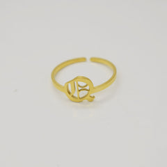 Vintage English Alphabet Ring in 18K Vacuum Plating