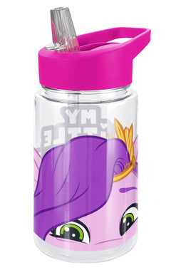 LOGOVISION My Little Pony: Make Your Mark Kids Tritan Plastic Water Bottle with Straw Lid and Handle Reusable Tumbler for Toddlers Unisex for Girls and Boys 12oz Pipp Peak