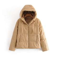 2019 Winter Fashionable Loose Faux Leather Hoodie
