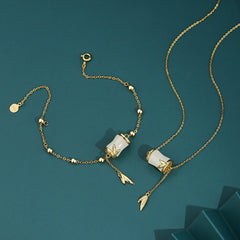 S925 Sterling Silver Natural Tianyuzhu Bracelet Necklace