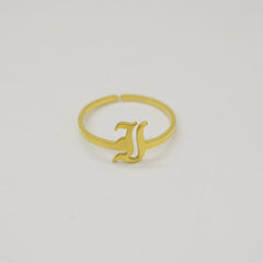 Vintage English Alphabet Ring in 18K Vacuum Plating