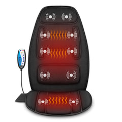 Snailax Massage Cushion with Heat - Memory Foam Neck and Lumbar Support 10 Vibration Motors for Back and Chair