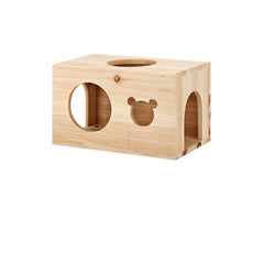 CHIIRAKU Chinchilla House Pet House Chinchilla Hideout Natural Wooden No Paint Wooden peg Safe Durable Teeth Grinding (Big)