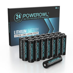 POWEROWL Lithium Batteries AA 24 Count High Capacity Long Lasting 1.5V Double A Battery for Blink Camera Freezer Thermometer etc High-Tech Devices