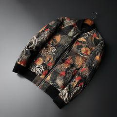 2019 New Graffiti Rooster Down Jacket for Men