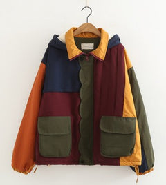 New Multi-Color Patchwork Cotton Jacket