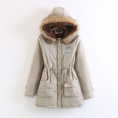 Thick Cotton Coat with Hood and Lamb Fleece Lining