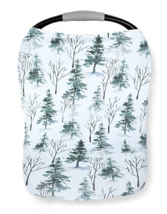 Pobi Baby Premium Multi-Use Cover - Nursing Cover Baby Car Seat Covers Shopping Cart High Chair and Breastfeeding Cover - Ultra-Soft Stretchy Woodland Scarf for Baby and Mom (Magical Woods)