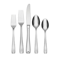 Oneida Lincoln 20 Piece Everyday Flatware Service for 4 18/0 Stainless Steel Silverware Set Dishwasher Safe Silver