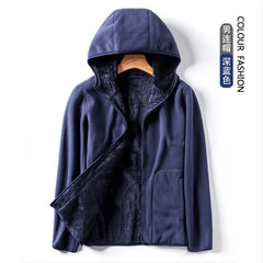 Reversible Fleece Hoodie for Men and Women, Warm