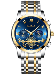 Waterproof Multi-function Chronograph Quartz Watch with Light