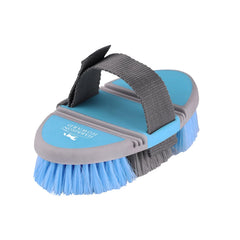 Harrison Howard Flexible Finish Brush Horse Grooming Brush Bendable Brush Convenient for Horse Scrubbing Comfortable Hold in Hand Light Blue