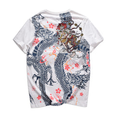 Dragon Tattoo T-Shirt, Chinese Style Embroidered Tee