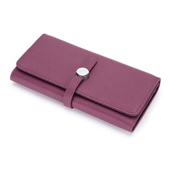 Women's Leather Folding Wallet with Large Capacity
