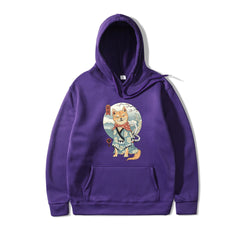 Shiba Inu Dog Illustration Casual Hooded Sweater