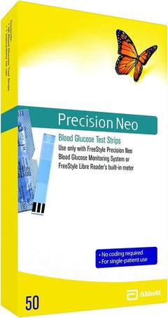 Generic Precision Neo Blood Glucose Test Strips 50 Strips (Pack of 2) White