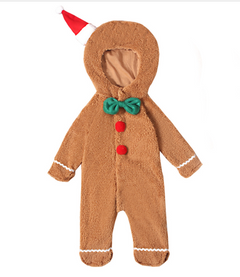 Baby Christmas Gingerbread Romper with Hat