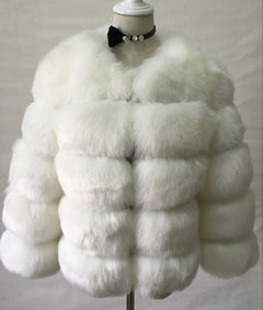 Faux Fur Slim Fit Short Fox Fur Jacket