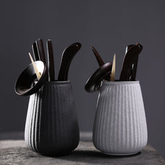 Kung Fu Tea Set with Accessories and Ceramic Canister