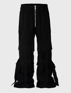 3D Cut Straight Overalls with Straps and Floating Rope