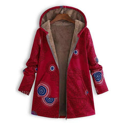 Hooded Plush Jacket with Print and Cozy Design