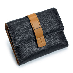 Luxury Women's Leather Tri-Fold Compact Purse