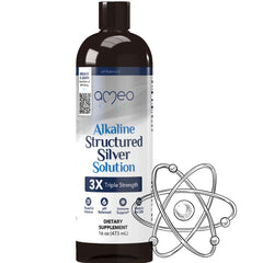 Ameo Life Colloidal Silver Liquid 30 PPM - Alkaline Structured Silver Water for Daily Immune Support & Gut Health pH Balanced Colloidal Silver 30ppm Solution 16 oz