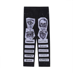 Men's Retro Washed Patchwork Street Jeans