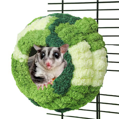 FLAdorepet Sugar Gliders Pouch Hanging Bed House for Cage AccessoriesSmall Animal Ferret Hamster Hammock Hideout Nest Snuggle Sack for Rat Squirrel(Green One Size)