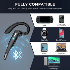 Trucker Wireless Headset Bluetooth 5.1 Earpiece Dual Mic Earbud Noise Cancelling